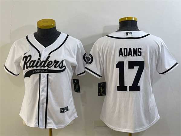 Women's Las Vegas Raiders #17 Davante Adams White With Patch Cool Base Stitched Baseball Jersey,We sell and wholesale Women's Las Vegas Raiders #17 Davante Adams White With Patch Cool Base Stitched Baseball Jersey on line form chian!